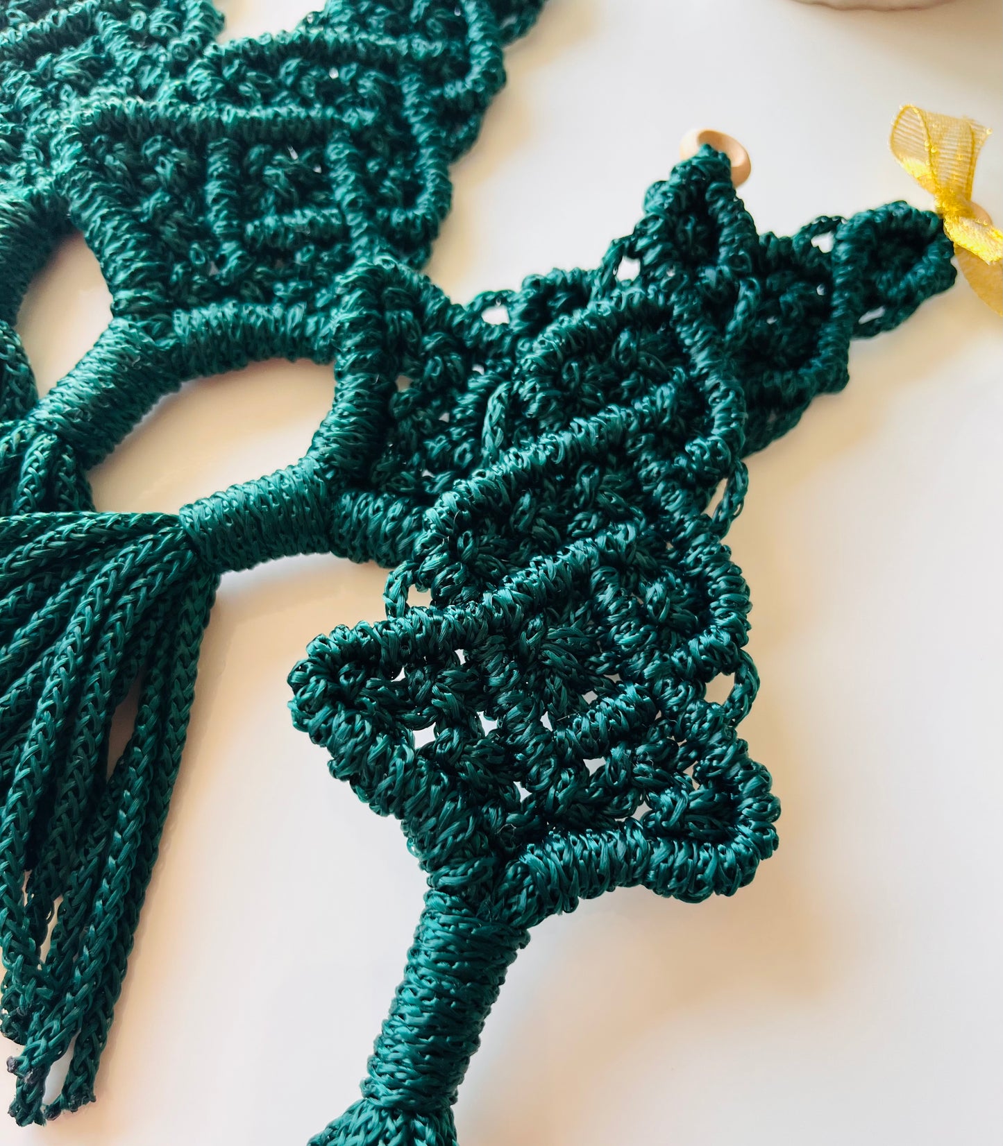 Macrame „Evergreen“ pakabukas automobiliui + kvapas